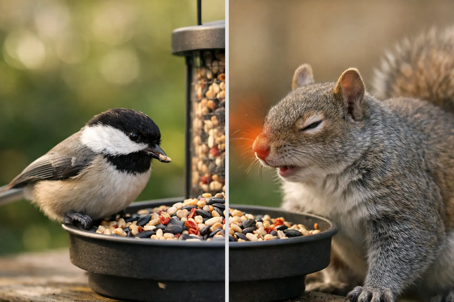 Hand holding spicy bird seed